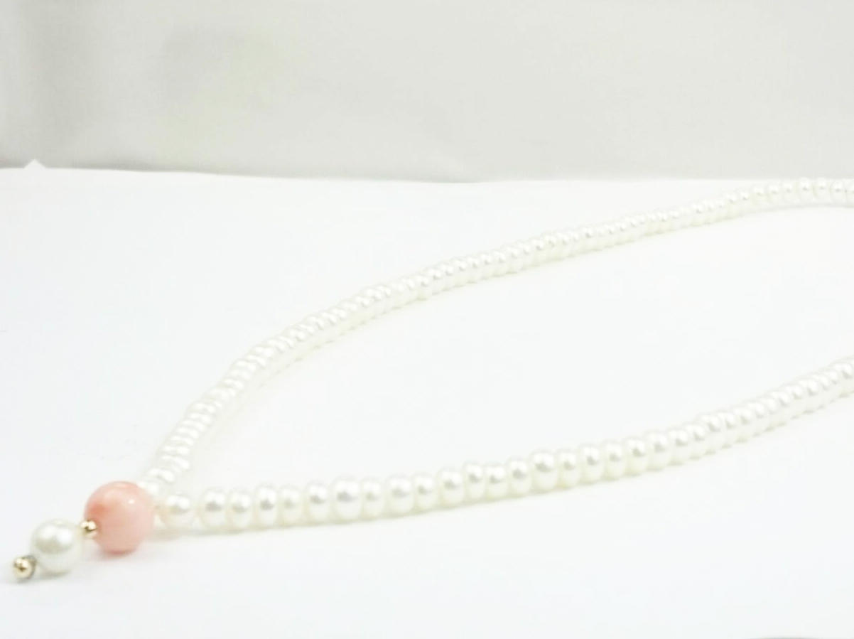 真珠ネックレスのワイヤー交換の修理
